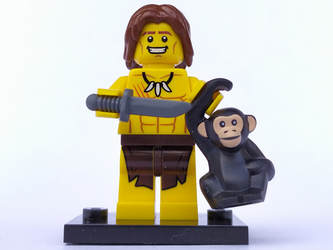 LEGO® Collectible Minifigure Series 7 – Jungle Boy  set w/Stand & Acces (col07-10) Complete Set with Stand & Accessories