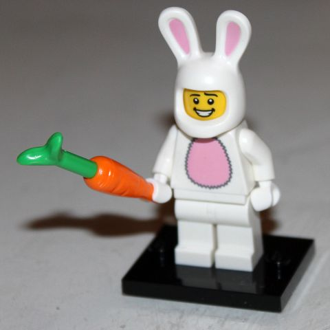 LEGO® Collectible Minifigure Series 7 – col07-3 Bunny Suit Guy  set w/Stand & Acces Complete Set with Stand & Accessories