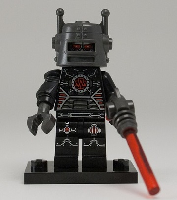 LEGO® Collectible Minifigure Series 8 – col08-1 Evil Robot  set w/Stand & Acces Complete Set with Stand & Accessories
