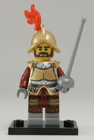LEGO® Collectible Minifigure Series 8 – col08-2 Conquistador  set w/Stand & Acces Complete Set with Stand & Accessories