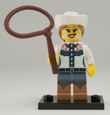 LEGO® Collectible Minifigure Series 8 – col08-4 Cowgirl  set w/Stand & Acces Complete Set with Stand & Accessories