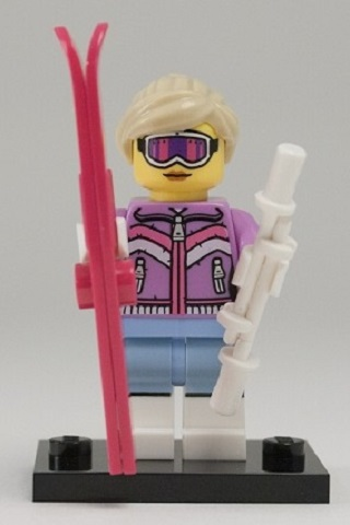 LEGO® Collectible Minifigure Series 8 – col08-7 Downhill Skier  set w/Stand & Acces Complete Set with Stand & Accessories