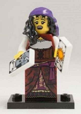 LEGO® Collectible Minifigure Series 9 – col09-9 Fortune Teller  set w/Stand & Acces Complete Set with Stand & Accessories