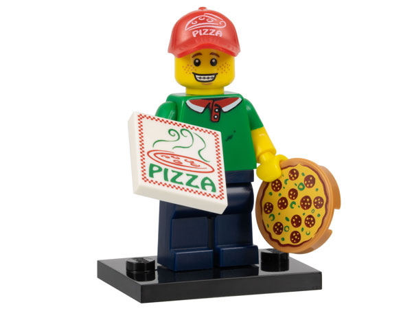 LEGO® Collectible Minifigure Series 12 – Pizza Delivery Guy  set w/Stand & Acces (col12-11) Complete Set