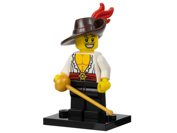 LEGO® Collectible Minifigure Series 12 – Swashbuckler  set w/Stand & Acces (col12-13) Complete Set with Stand & Accessories