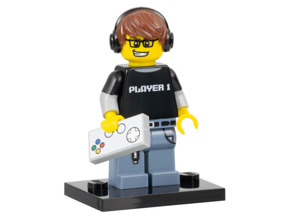 LEGO® Minifigure col12-4 Video Game Guy Series 12 Complete set w/Stand & Acces