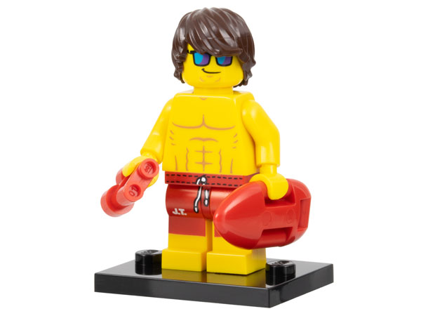 LEGO® Collectible Minifigure Series 12 – col12-7 Lifeguard  set w/Stand & Acces Complete Set with Stand & Accessories