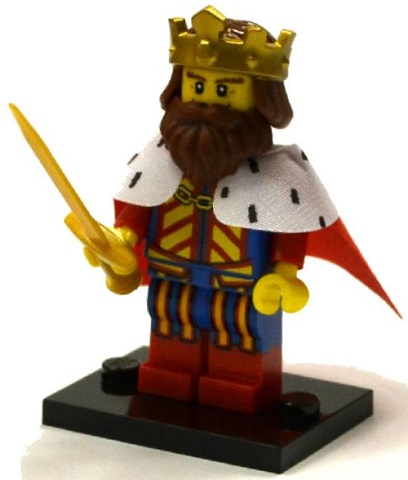 LEGO® Collectible Minifigure Series 13 – col13-1 Classic King  set w/Stand & Acces Complete Set with Stand & Accessories