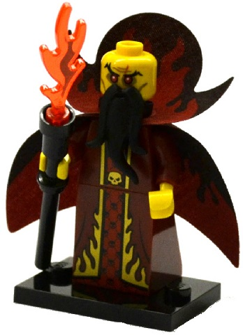 LEGO® Collectible Minifigure Series 13 – Evil Wizard  set w/Stand & Acces (col13-10) Complete Set with Stand & Accessories