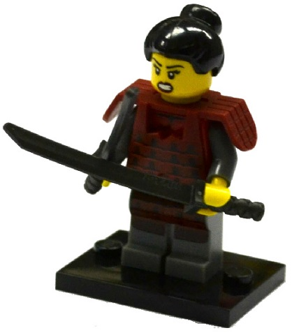 LEGO® Collectible Minifigure Series 13 – Samurai  set w/Stand & Acces (col13-12) Complete Set with Stand & Accessories