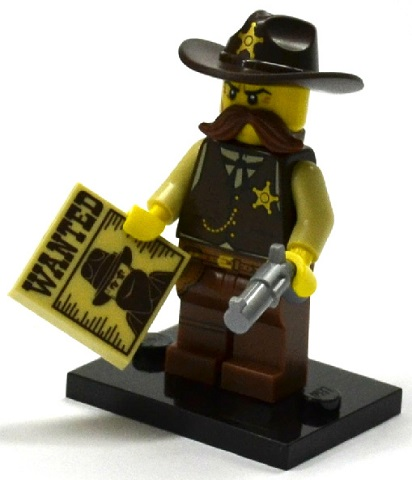 LEGO® Collectible Minifigure Series 13 – col13-2 Sheriff  set w/Stand & Acces Complete Set with Stand & Accessories