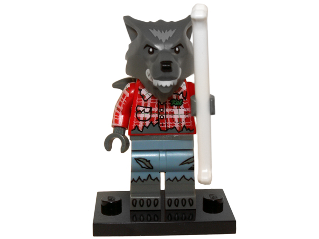 LEGO® Collectible Minifigure Series 14 – col14-1 Wolf Guy  set w/Stand & Acces Complete Set with Stand & Accessories