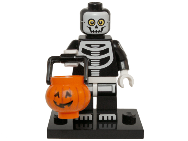 LEGO® Collectible Minifigure Series 14 – Skeleton Guy  set w/Stand & Acces (col14-11) Complete Set with Stand & Accessories