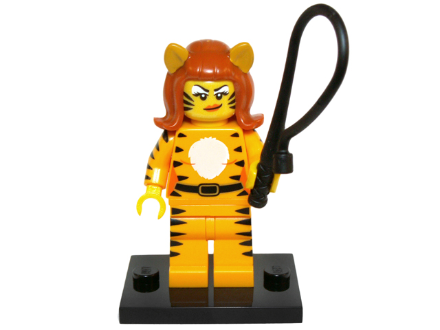 LEGO® Collectible Minifigure Series 14 – col14-9 Tiger Woman  set w/Stand & Acces Complete Set with Stand & Accessories