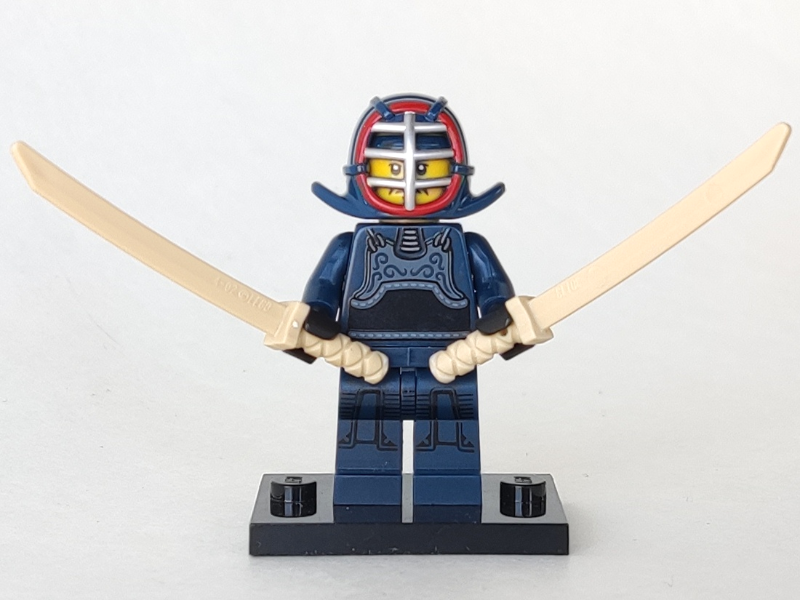 LEGO® Collectible Minifigure Series 15 – Kendo Fighter  set w/Stand & Acces (col15-12) Complete Set with Stand & Accessories