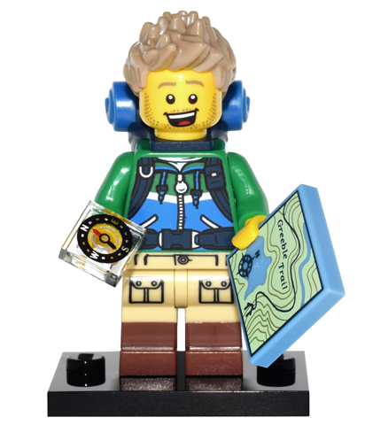 LEGO® Collectible Minifigure Series 16 – col16-6 Hiker  set w/Stand & Acces Complete Set with Stand & Accessories
