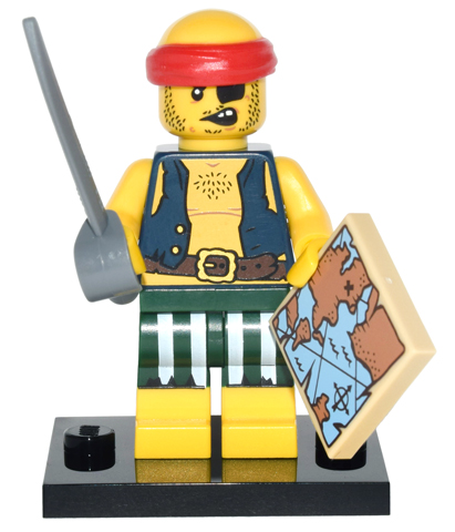 LEGO® Collectible Minifigure Series 16 – col16-9 Scallywag Pirate  set w/Stand & Acces Complete Set with Stand & Accessories