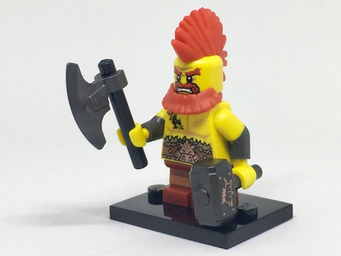 LEGO® Collectible Minifigure Series 17 – Battle Dwarf  set w/Stand & Acces (col17-10) Complete Set with Stand & Accessories