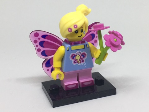 LEGO® Collectible Minifigure Series 17 – col17-7 Butterfly Girl  set w/Stand & Acces Complete Set with Stand & Accessories