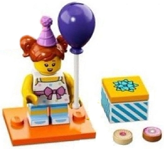 LEGO® Collectible Minifigure Series 18 – col18-6 Birthday Party Girl  set w/Stand & Acces Complete Set