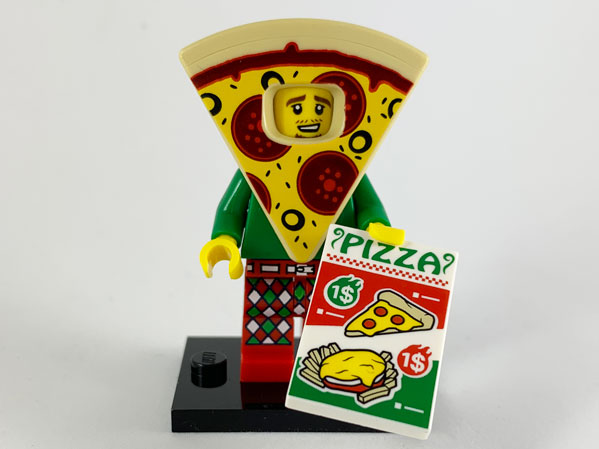 LEGO® Collectible Minifigure Series 19 – Pizza Costume Guy  set w/Stand & Acces (col19-10) Complete Set