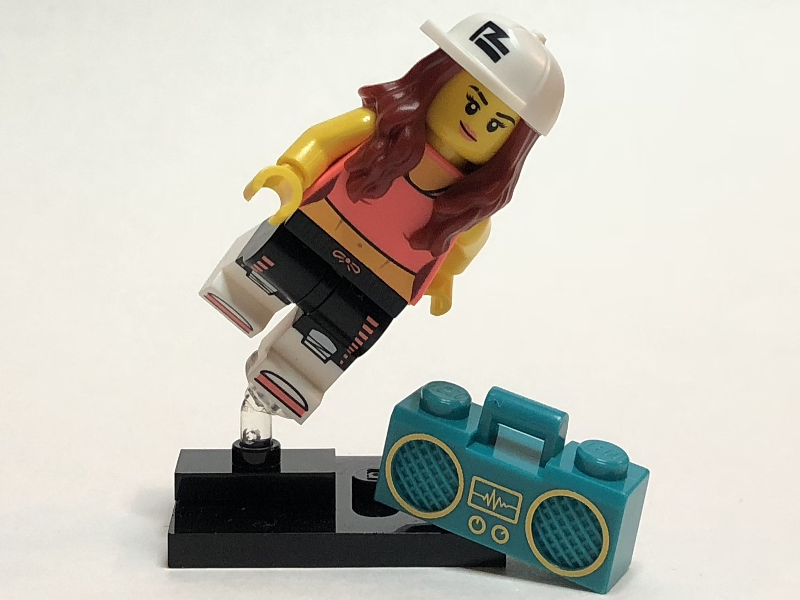 LEGO® Collectible Minifigure Series 20 – col20-2 Breakdancer  set w/Stand & Acces Complete Set with Stand & Accessories