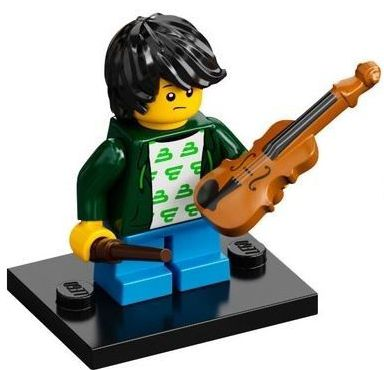 LEGO® Collectible Minifigure Series 21 – col21-2 Violin Kid  set w/Stand & Acces Complete Set with Stand & Accessories