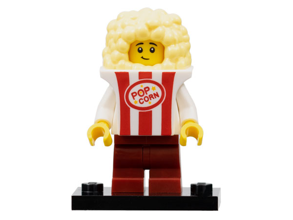LEGO® Collectible Minifigure Series 23 – col23-7 Popcorn Costume  set w/Stand & Acces Complete Set with Stand & Accessories