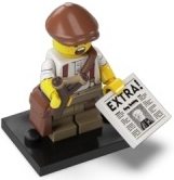LEGO® Collectible Minifigure Series 24 – Newspaper Kid  set w/Stand & Acces (col24-12) Complete Set with Stand & Accessories