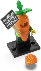 LEGO® Collectible Minifigure Series 24 – col24-4 Carrot Mascot  set w/Stand & Acces Complete Set with Stand & Accessories
