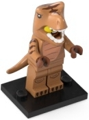 LEGO® Collectible Minifigure Series 24 – col24-6 T-Rex Costume Fan  set w/Stand & Acces Complete Set with Stand & Accessories