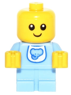 Preowned LEGO® Minifigure – col260 Baby Bright Light Blue Body w/Elephant Bib