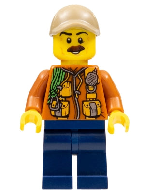 Preowned LEGO® Minifigure – Jungle col311 City Jungle Explorer Dark Orange Jacket w/Pouches