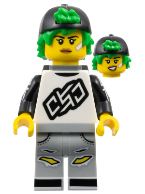 Preowned LEGO® Minifigure – col455 Longboarder, Series 27