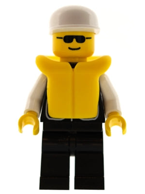Preowned LEGO® Minifigure – Town cop022 Police Sheriff Star and 2 Pockets Black Legs White