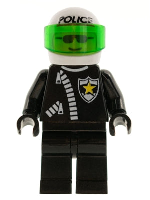 Preowned LEGO® Minifigure – Town cop038 Police Zipper w/Sheriff Star White Helmet w/Police