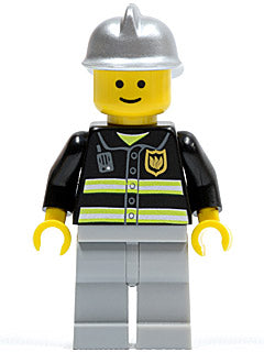 Preowned LEGO® Minifigure – Town cty0036 Fire Reflective Stripes Light Bluish Gray Legs Sil