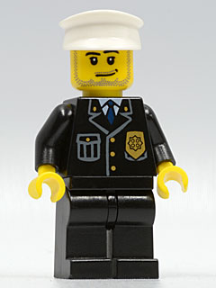 Preowned LEGO® Minifigure – Town cty0099 Police City Suit w/Blue Tie and Badge Black Legs W