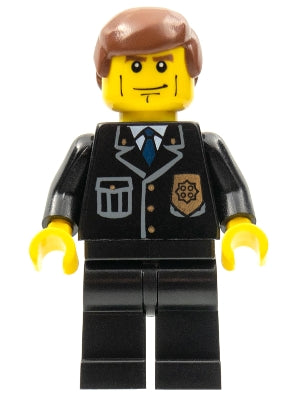 Preowned LEGO® Minifigure – Town cty0101 Police City Suit w/Blue Tie and Badge Black Legs V