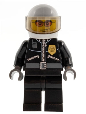 Preowned LEGO® Minifigure – Town cty0102 Police City Leather Jacket w/Gold Badge White Helm