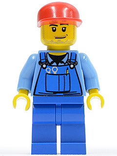Preowned LEGO® Minifigure – Town cty0134 Farm Hand Blue Overalls Long Bill Cap