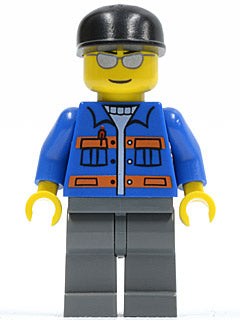 Preowned LEGO® Minifigure – Town cty0150 Blue Jacket w/Pockets and Orange Stripes Dark Blui