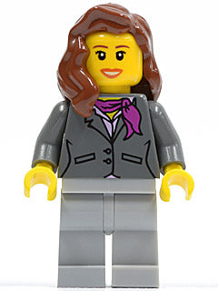 Preowned LEGO® Minifigure – Town cty0169 Dark Bluish Gray Jacket w/Magenta Scarf Light Blui