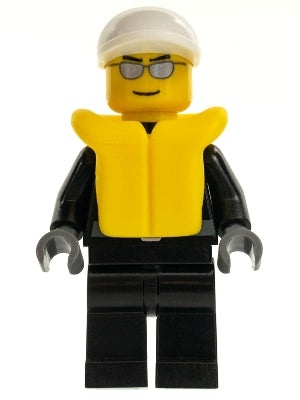 Preowned LEGO® Minifigure – Town cty0197 Police City Leather Jacket w/Gold Badge White Shor