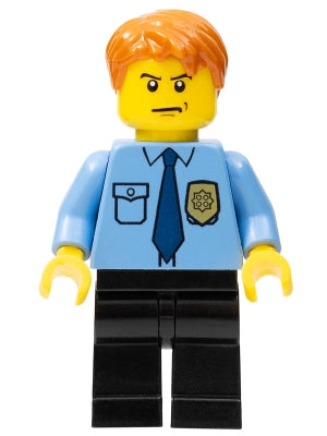 Preowned LEGO® Minifigure – Town cty0212 Police City Shirt w/Dark Blue Tie and Gold Badge B