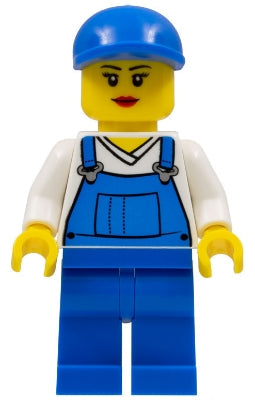 Preowned LEGO® Minifigure – Town cty0269 Overalls Blue over V-Neck Shirt Blue Legs Blue Sho