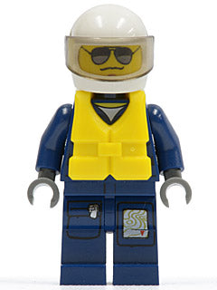 Preowned LEGO® Minifigure – Town cty0274 Forest Police Helicopter Pilot Dark Blue Flight Su