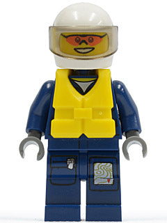 Preowned LEGO® Minifigure – Town cty0277 Forest Police Helicopter Pilot Dark Blue Flight Su