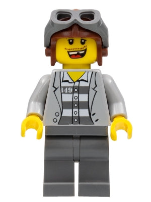 Preowned LEGO® Minifigure – Town cty0282 Police Jail Prisoner Jacket over Prison Stripes Da