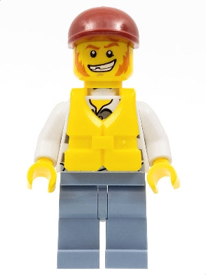 Preowned LEGO® Minifigure – Town cty0283 Police Jail Prisoner Torn Overalls over Prison Str